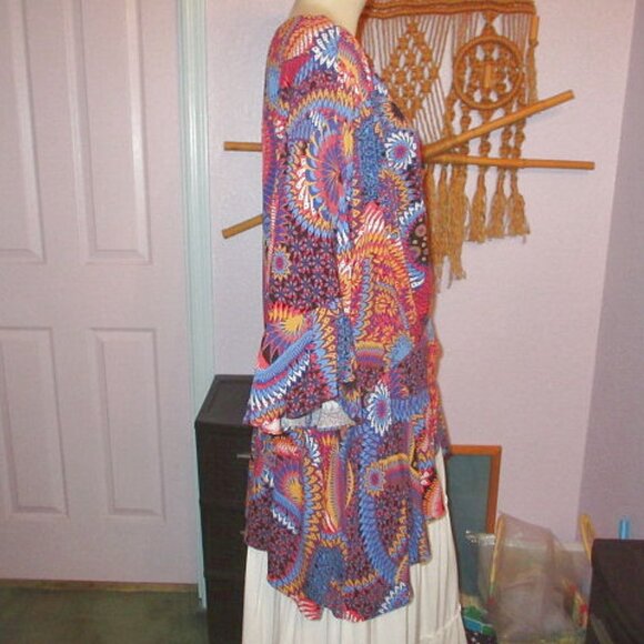 Maeve Anthropologie Elly Wrap Blouse Size 3X Kimono Tunic Asymmetrical Artsy NEW - Picture 8 of 14